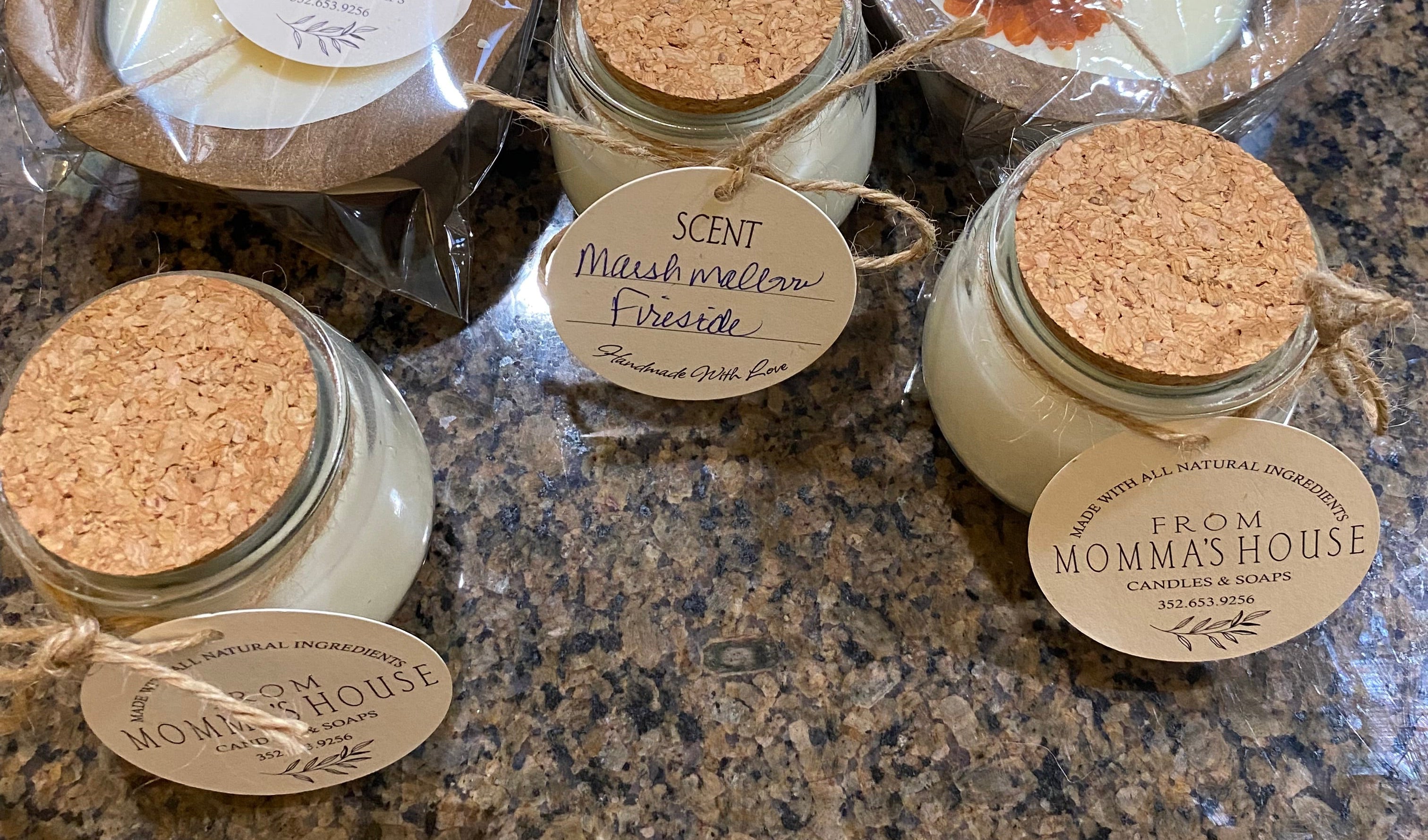 Cork Lid Jar Candles-Marshmallow Fireside Scent